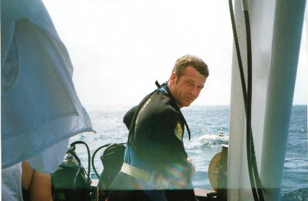 preparing to dive, The Great Barrier Reef, Australia.